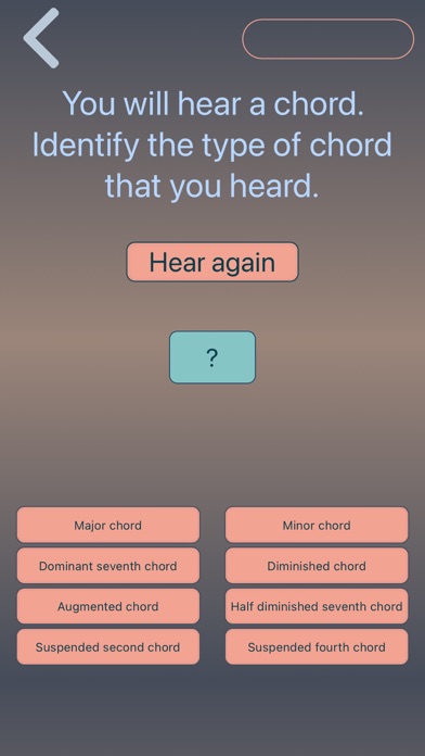 Ear training: notes and chords Screenshot