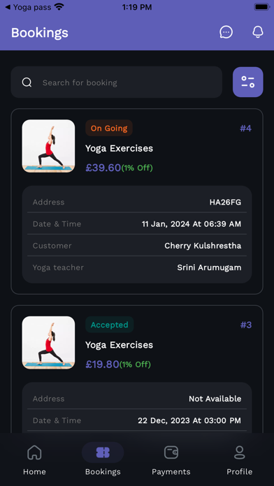 Yoga pass Provider Screenshot