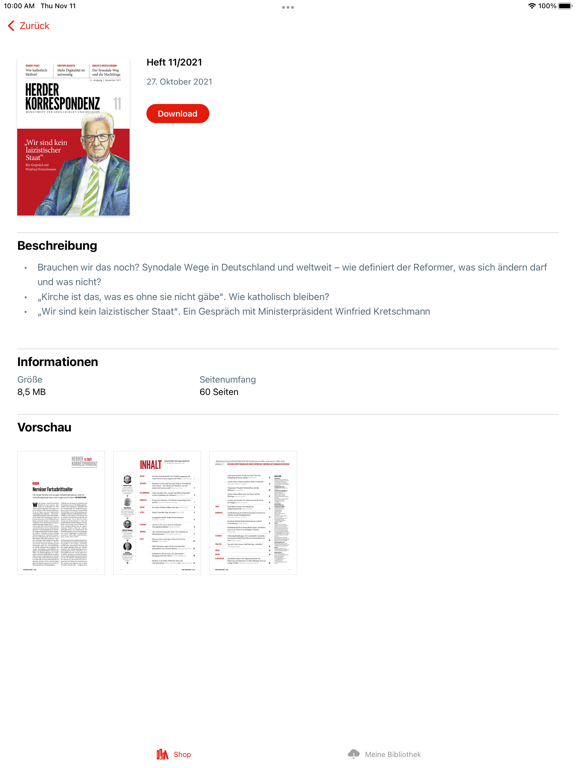 Herder Korrespondenz iPad app afbeelding 2