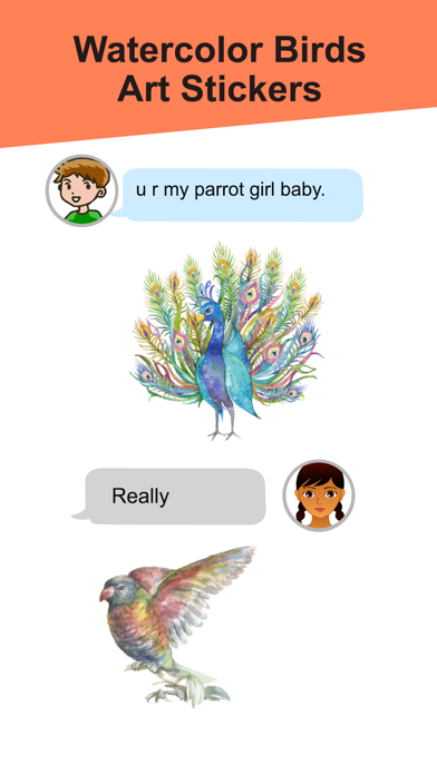 Watercolor Birds Art Stickers Screenshot
