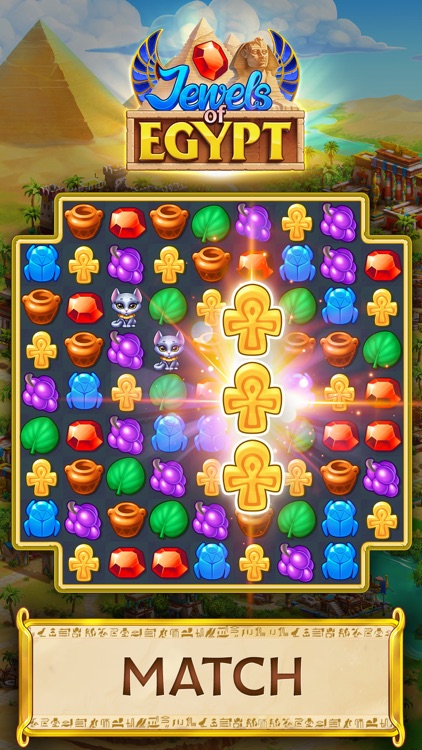 Jewels of Egypt・Match 3 Puzzle screenshot-0
