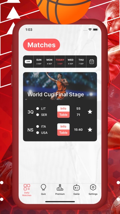 Live sport stats for Bovada Screenshot
