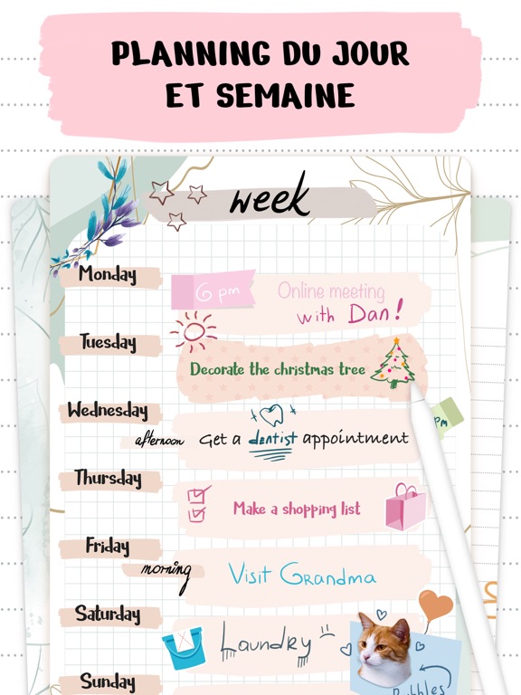 Screenshot #5 pour Calendrier Semainier Aquarelle