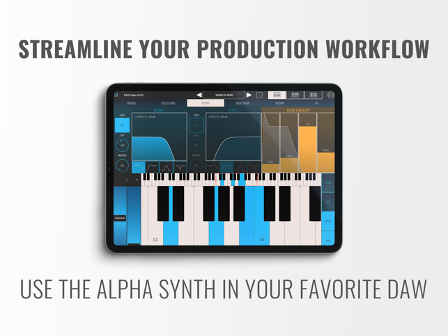 ‎Tampilan Layar BLEASS Alpha Synthesizer