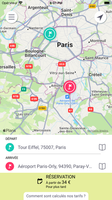 Taxi Paris Aéroports Screenshot