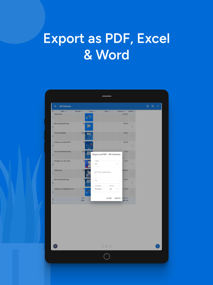 Table Notes - Mobile Excel
