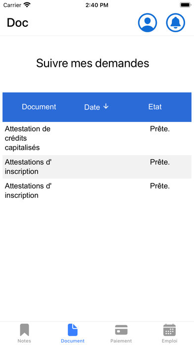 ISB Scolarité Screenshot