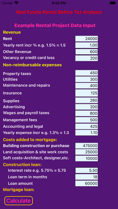 Real Estate Project Analysis Screenshot