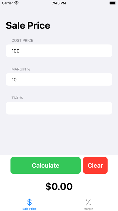 Screenshot #1 pour Easy Margin Calculator