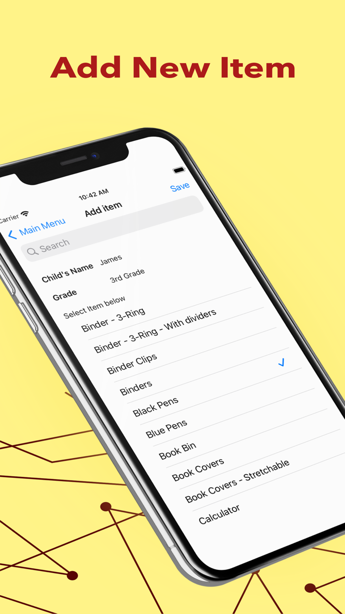 Back to School Supply List