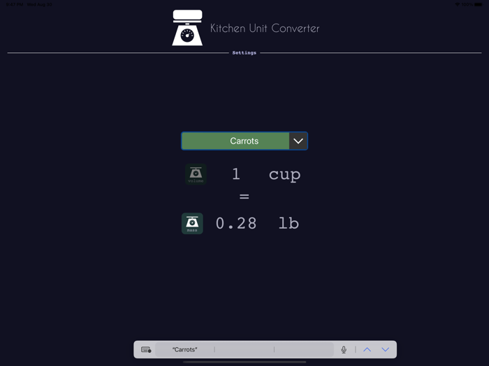 Kitchen Unit Converter