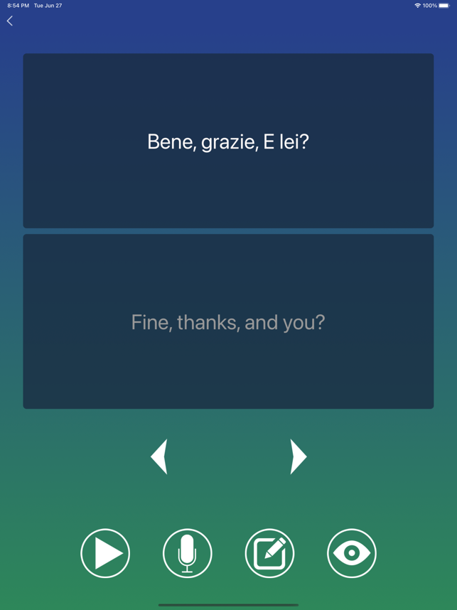 Italian Phrase Book Learn Screenshot