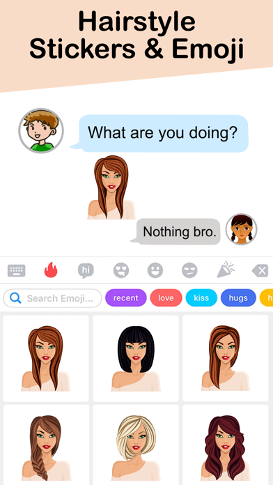 Hairstyle Stickers & Emoji Screenshot