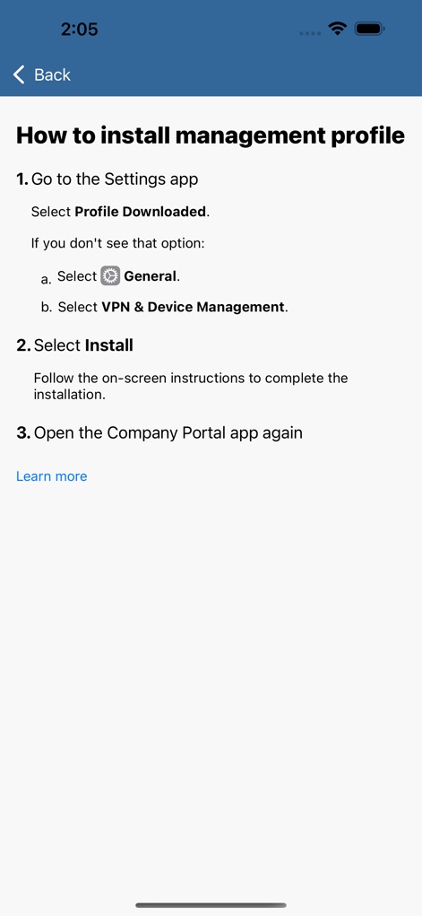 Intune Company Portal - Profile Installation Guide