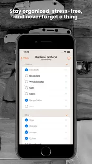 vitals: hunt packing list iphone screenshot 2