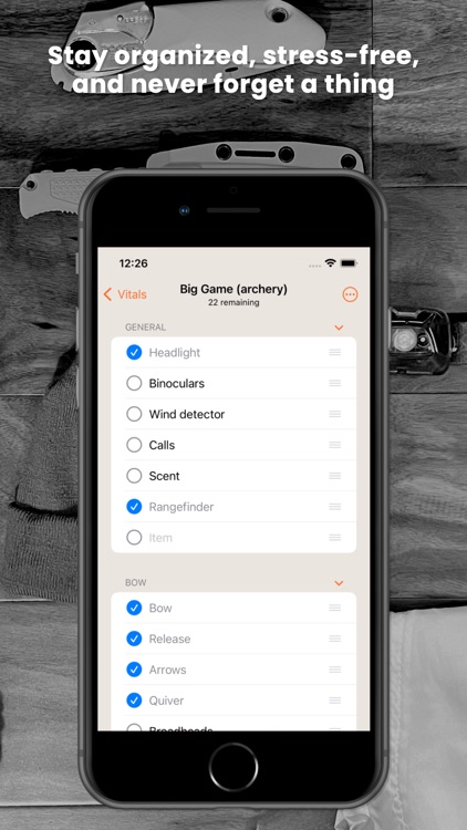 Vitals: Hunt Packing List
