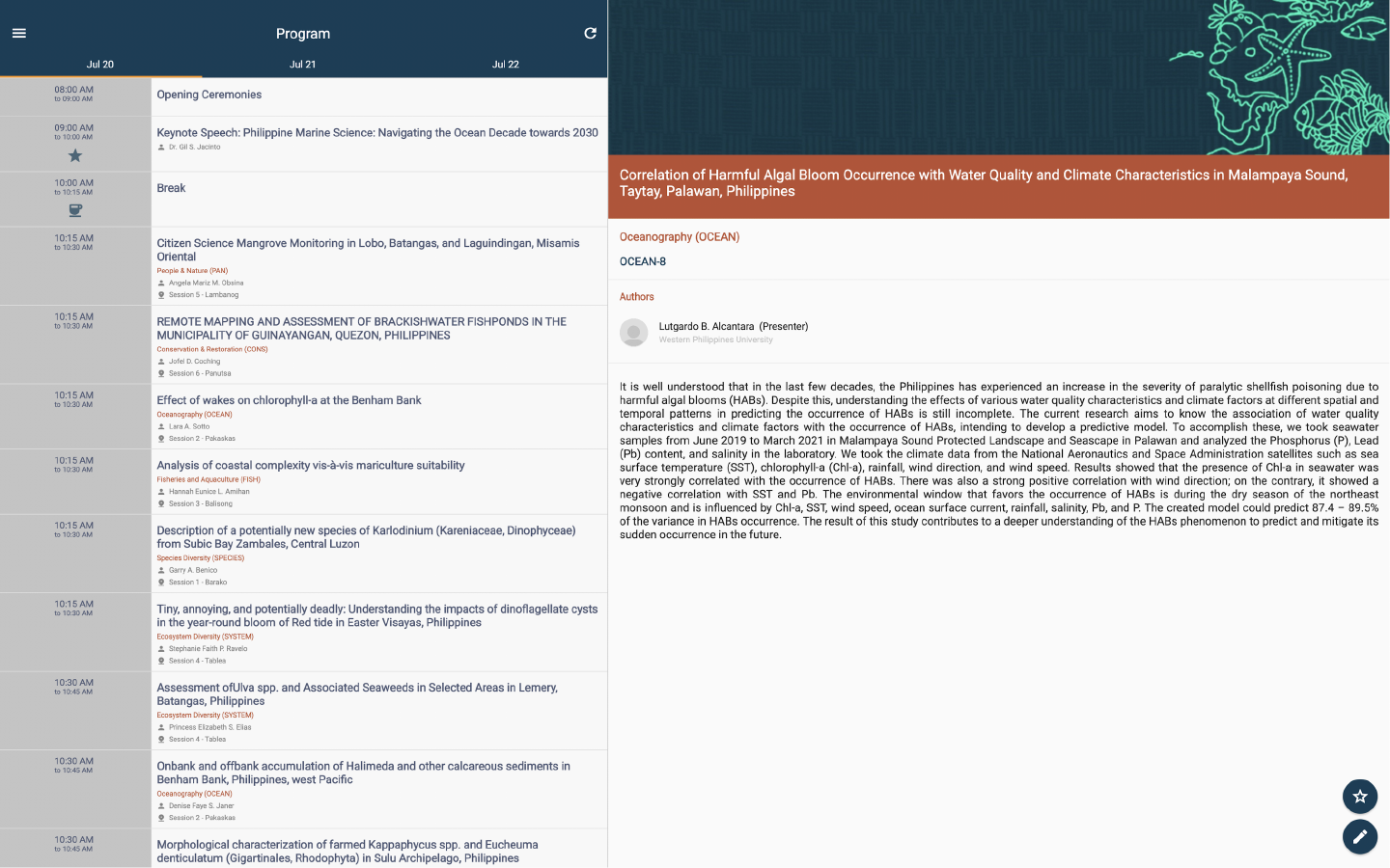PAMS Conference screenshot 8