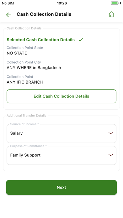 IFIC MONEY TRANSFER Screenshot