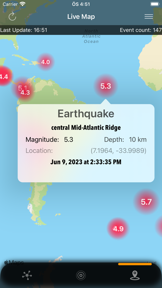 #3. DataX Earthquake (iOS) 由: tamer bayramogullari