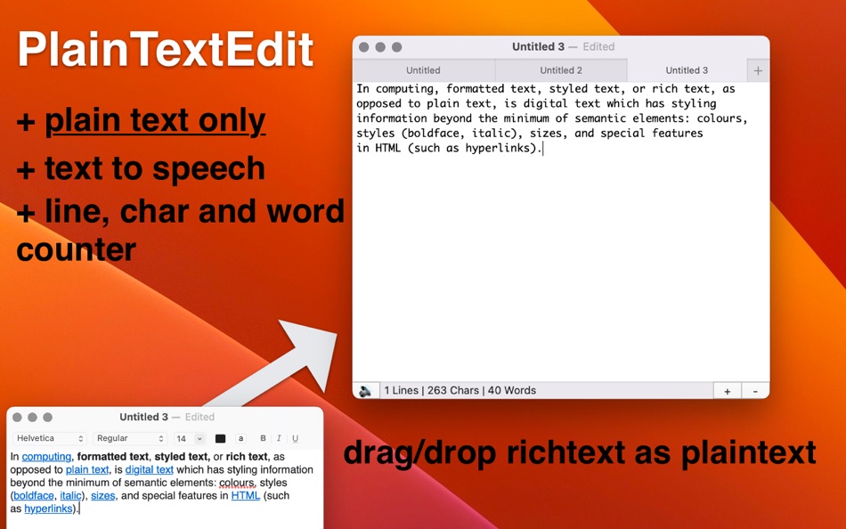 PlainTextEdit - Text to Speech - 1.2 - (macOS)