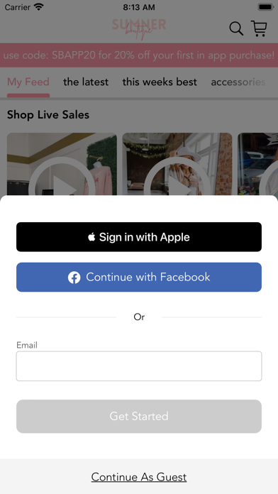 Shop Sumner Boutique Screenshot