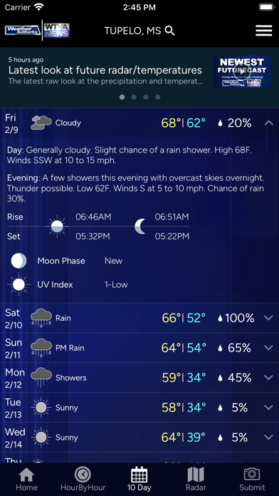 WTVA Weather Screenshot