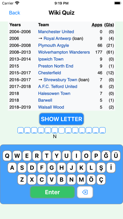 Wiki Football Quiz Screenshot