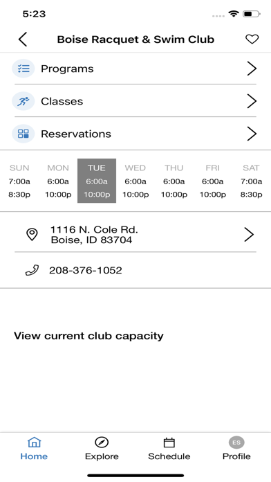 Boise Racquet and Swim Club Screenshot