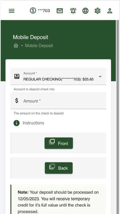 FNB Nevada Digital Banking Screenshot