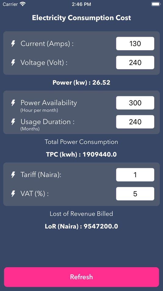 #2. Electricity Consumption Cost (iOS) 由: Bhavinkumar Satashiya