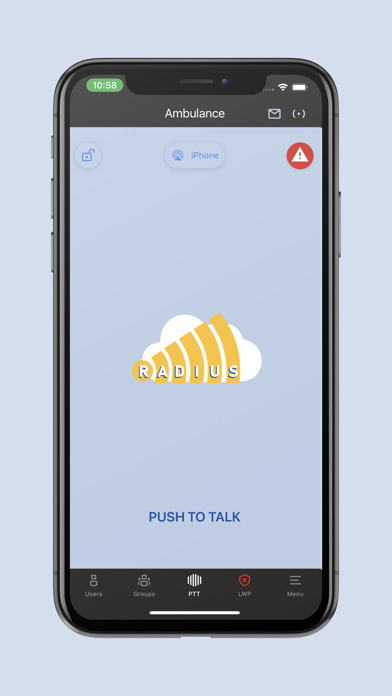 RADIUS Smart application Screenshot