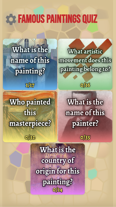 Famous Paintings Quiz Screenshot