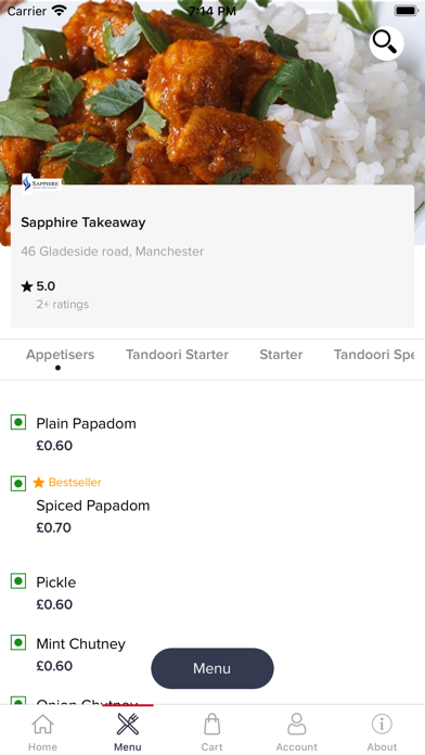 Sapphire Takeaway Screenshot