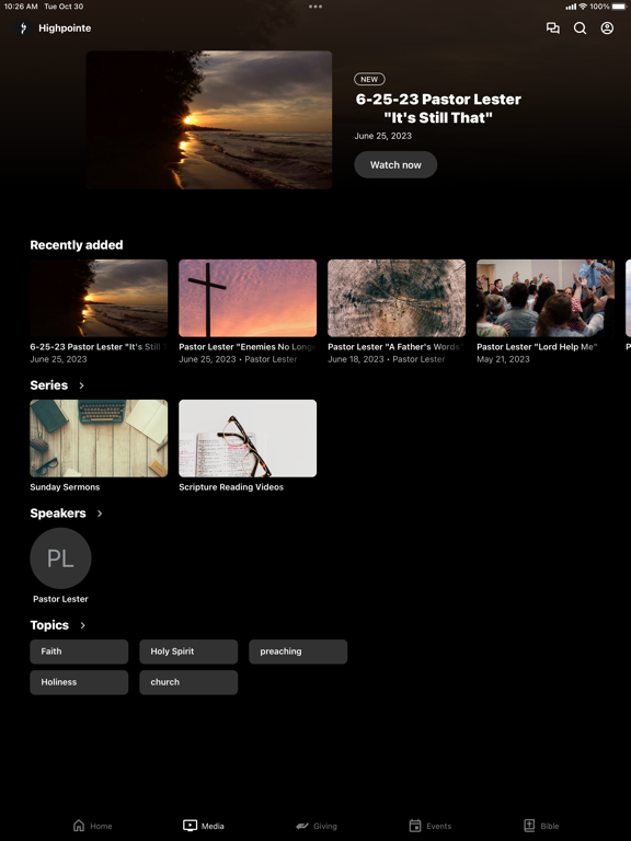 Highpointe Ministries iPad screenshot 2 - Education app