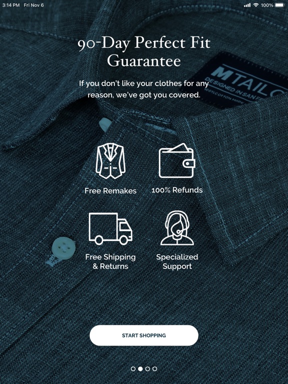 MTailor - Custom Clothing iPad screenshot 5 - Shopping app