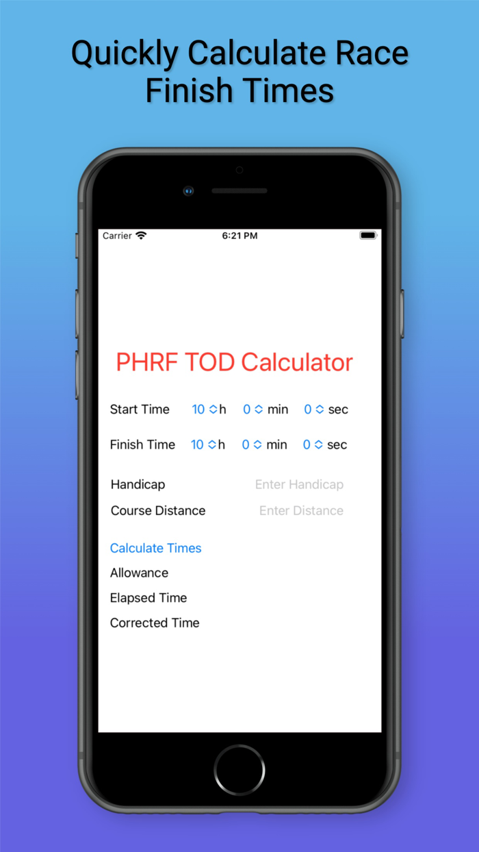 PHRF TOD Calculator