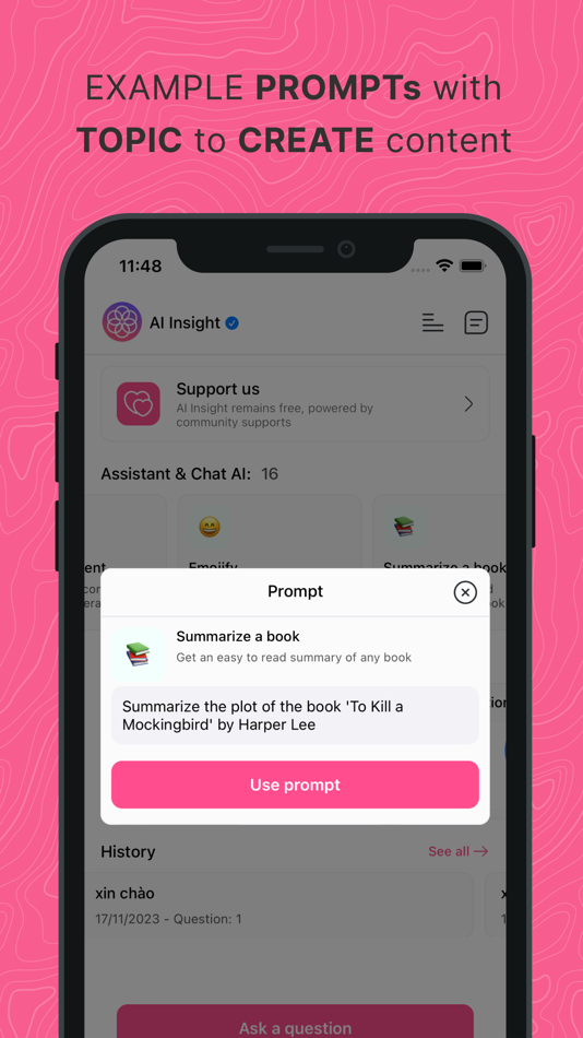#3. AI Insight: contents, chatbot (iOS) By: Bang Vu