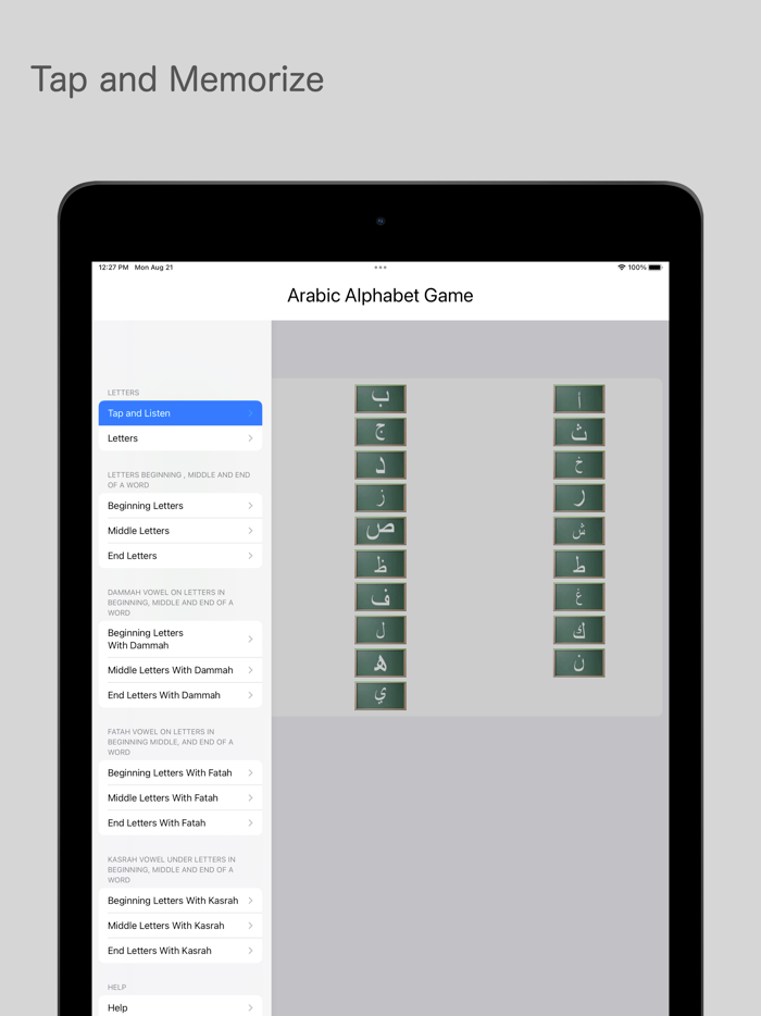 Arabic Alphabet Game