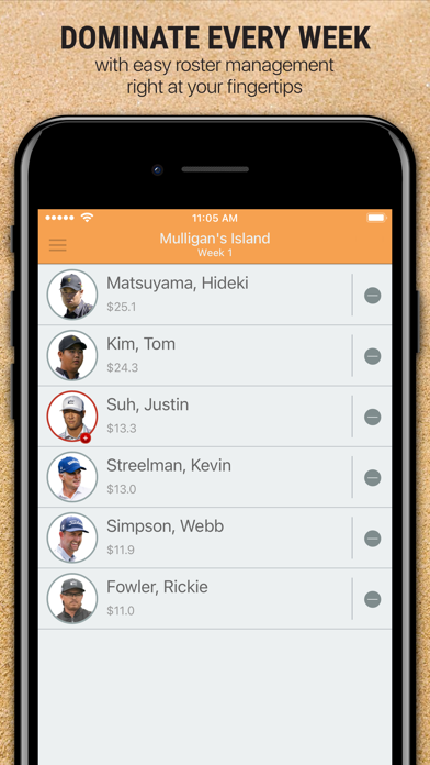 H2H Fantasy Golf Screenshot