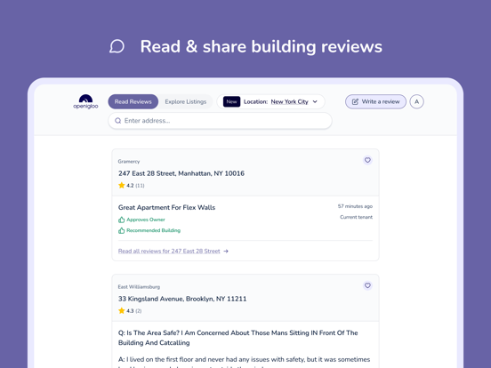 Openigloo NYC Apartment Finder iPad screenshot 2 - Lifestyle app