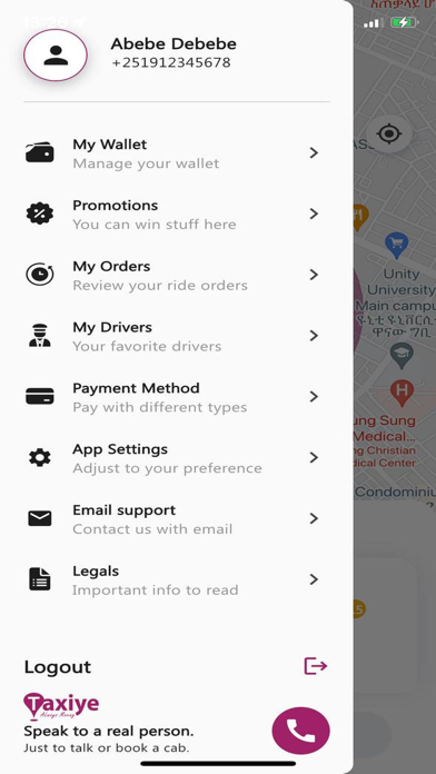Taxiye Passenger Screenshot