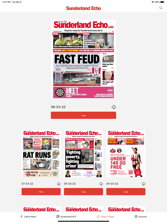 The Sunderland Echo Newspaper