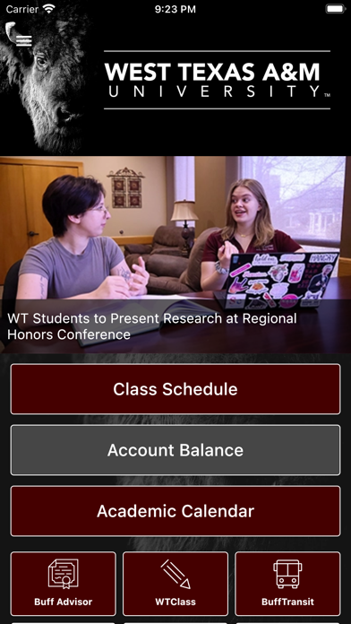 WTAMU Mobile Screenshot