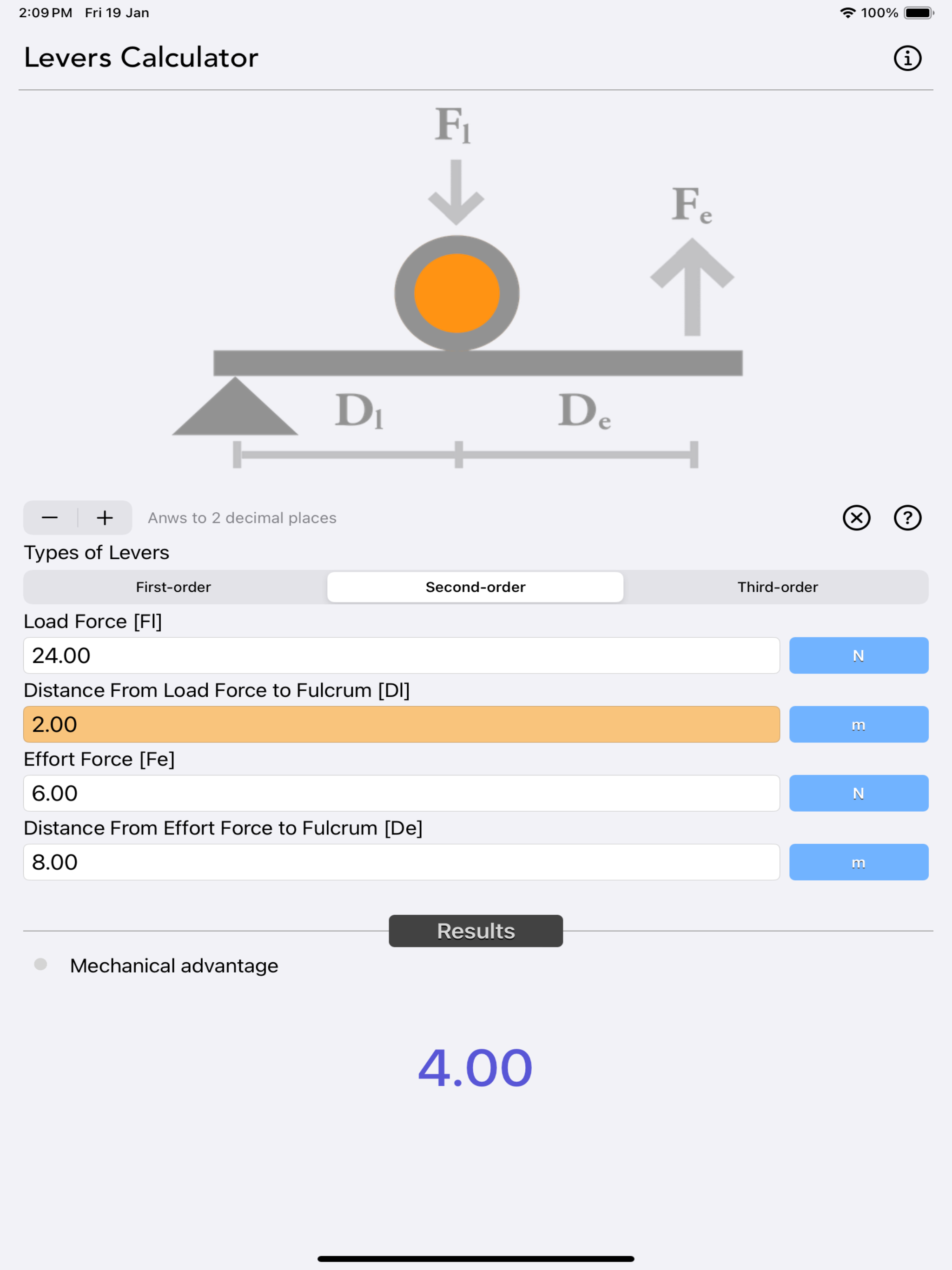 Levers Calculator
