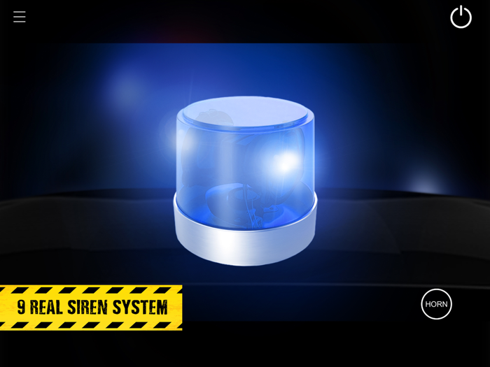 Police lights siren sounds