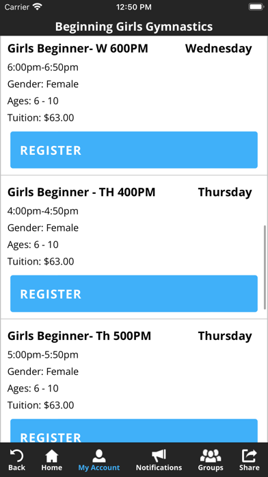 Lawrence Gymnastics Screenshot