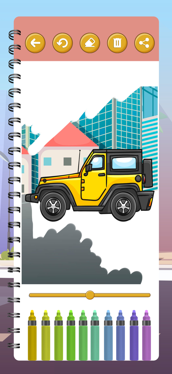 Cute Cars Coloring Book
