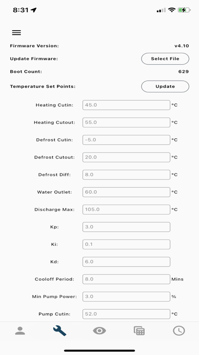 Hot Water Heat Pump Screenshot