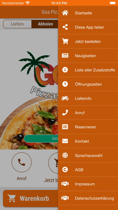 Goa Pizza Service Perleberg Screenshot