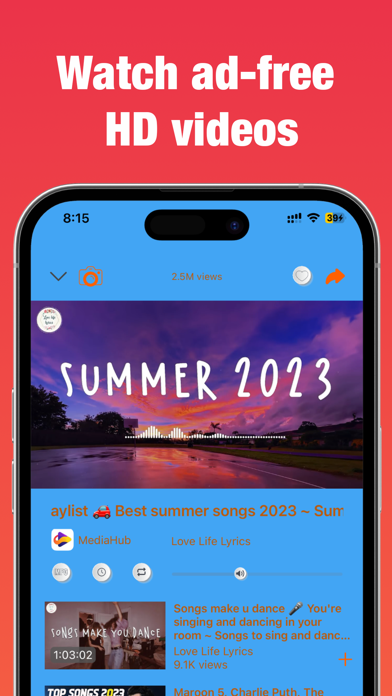 MediaHub: Video, Music No Ads Screenshot